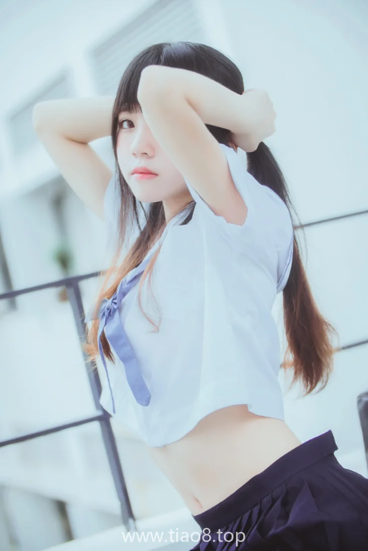 桜桃喵的蓝白水手服cos写真第1张 桜桃喵的蓝白水手服cos写真第1张